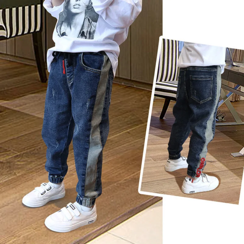 

Children's Jeans Spring Autumn Boy Denim Trousers Kids Clothes Big Boys Elastic Waist Pants Korean Casual Jeans for Boys