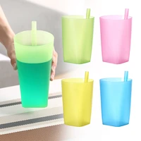 water bottles for children with straw reusable drinkware home coffee cup cute mug portable juice tea milk cup free shipping gift