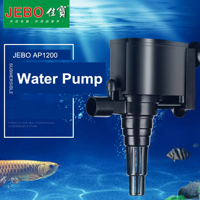 

JEBO LIFETECH Super Water Pump For Aquarium 8W Aquarium Increase Oxygen Pump For Fish Tank Water Circulating Pump AP1200