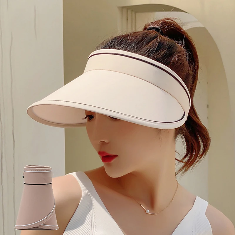

Summer Empty Tops Sun Hat for Women Portable Hair Bands Caps Women Sunscreen Hats Packable Foldable Outdoor Travel Beach Cap