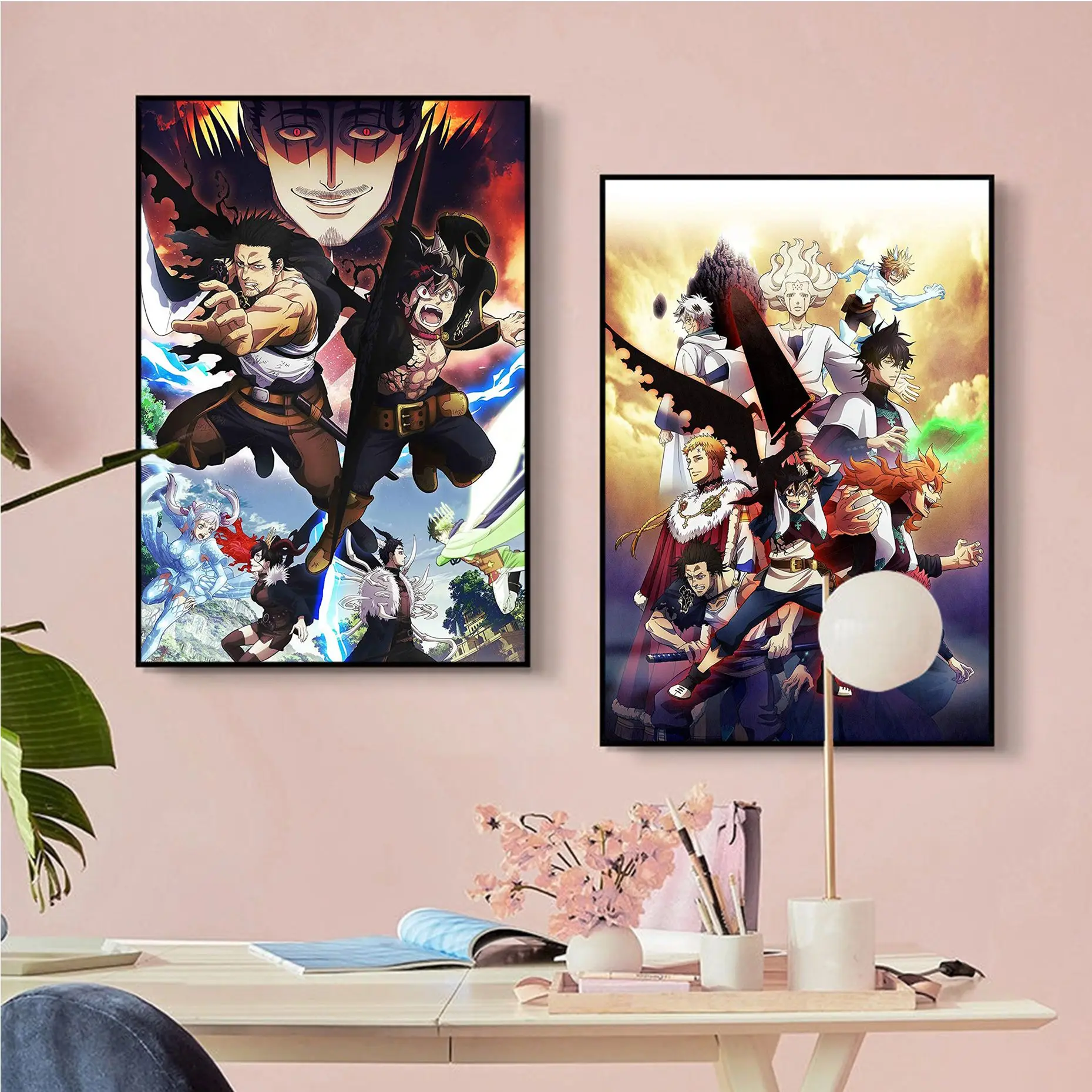 

Black Clover Classic Vintage Posters Decoracion Painting Wall Art White Kraft Paper Nordic Home Decor