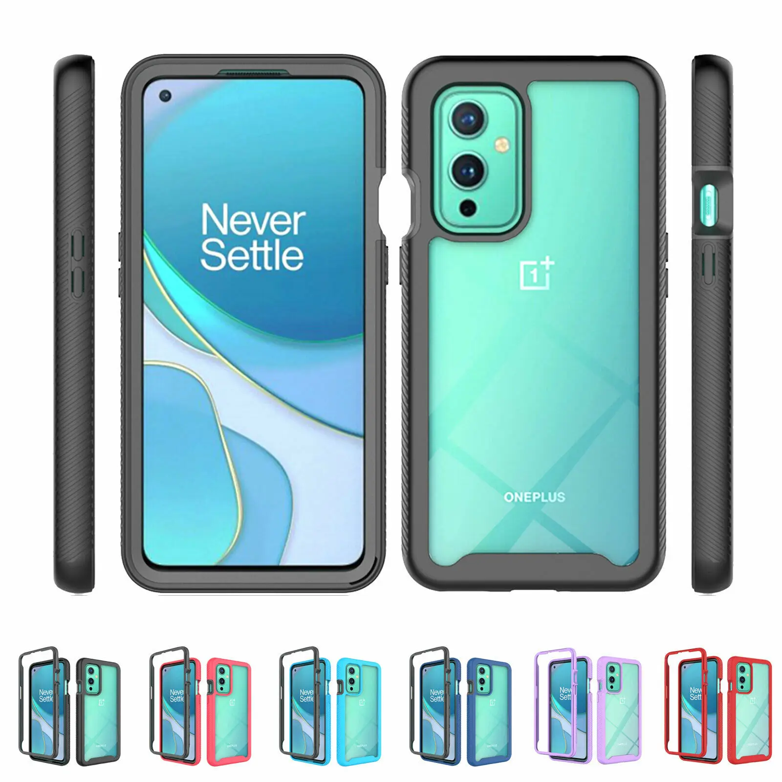 

OnePlus 9 Pro Nord N100 Case,Heavy Duty Protective Shockproof Rubber Bumper Hybrid Clear Cover for Oneplus Nord N10 N100 7 8 9