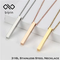 bipin necklace with custom name stainless steel pendant femalemale jewelry