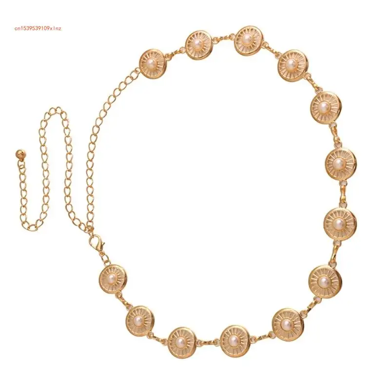 

Metal Chain Belt for Womens Adjustable Thin Belts Strap for Dress Jeans Pants