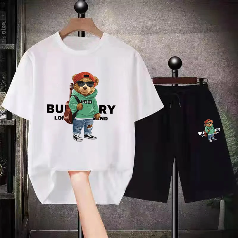Luxury Brand Men Women T Shirt Suit Shorts Classic Sets 2 Piece Outfits SetsBear Alphabet Print Cotton High Quality Free Shippi