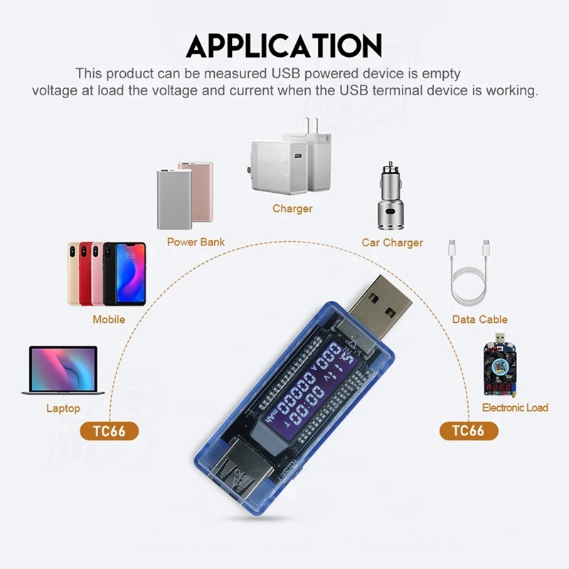 

USB Display Voltage And Ammeter 3-9V Voltage 0-3A Current Mobile Power Tester Battery Capacity Tester V20