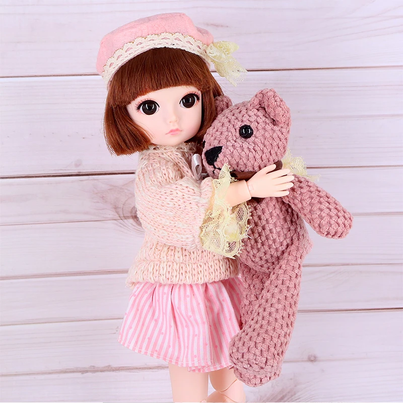 1/6 BJD Кукла Принцесса 30 см с розовой обувью одежда плюшевый медведь расческа