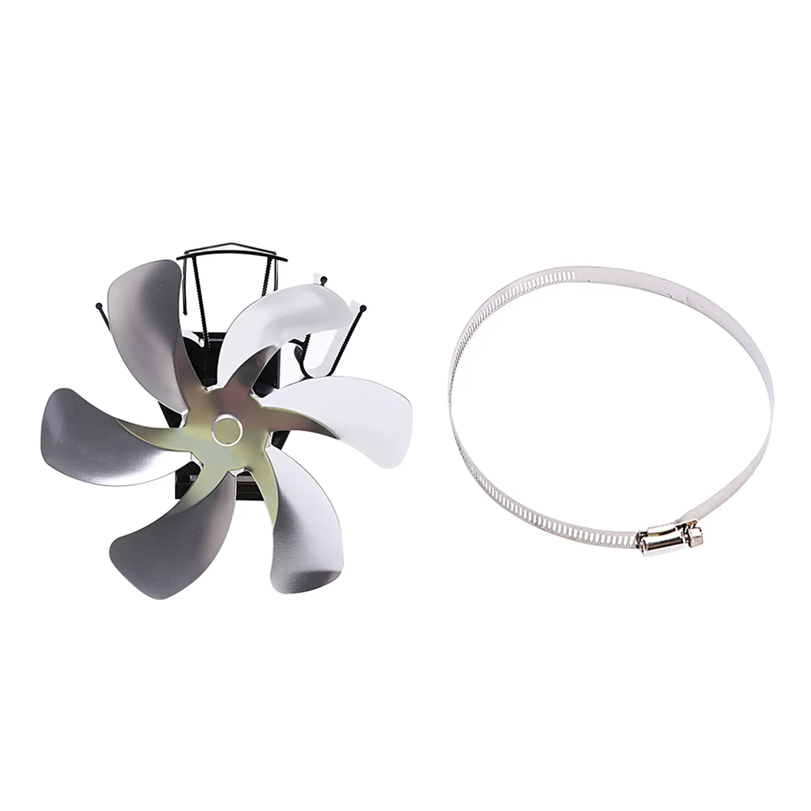 

Aluminum Alloy Wood Burner Quiet Efficient 6 Blades No Electricity Stove Home Heat Powered Fireplace Fan Indoor Durable