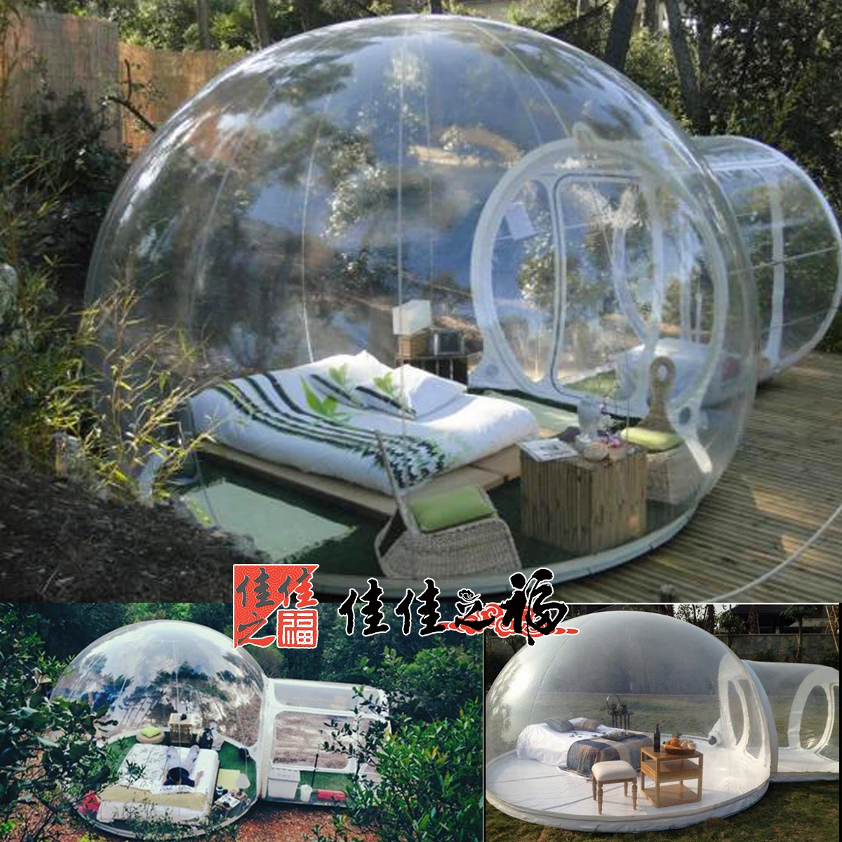 

Inflatable bubble house online celebrity camping tour display starry sky transparent tent open-air room crystal palace bubble ho
