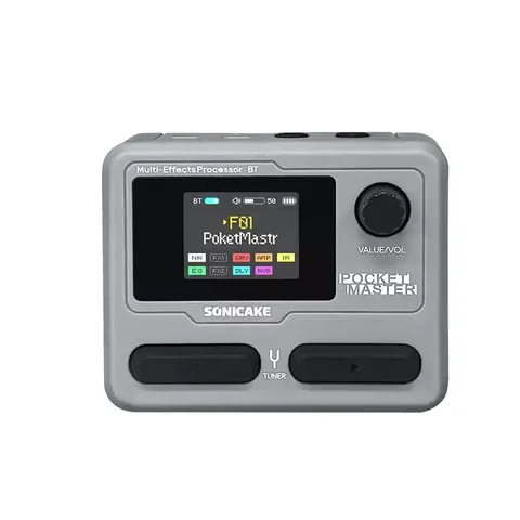 SONICAKE Pocket Master мини-гитарный бас-усилитель с управлением через приложение 100+ педаль эффектов с несколькими эффектами 1,77-дюймовый ЖК-экран со встроенной батареей QME-10