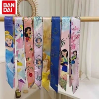 disney belle princess scarf cartoon cute double sided printing hairband ladies bag bow multifunctional decorative silk scarf