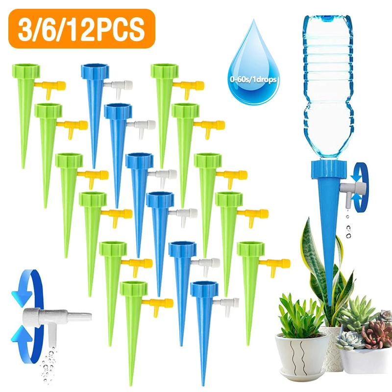 Self Watering Devices Auto Drip Irrigation Plant Spikes with Slow Release Control Switch for Indoor &amp Outdoor Plants |