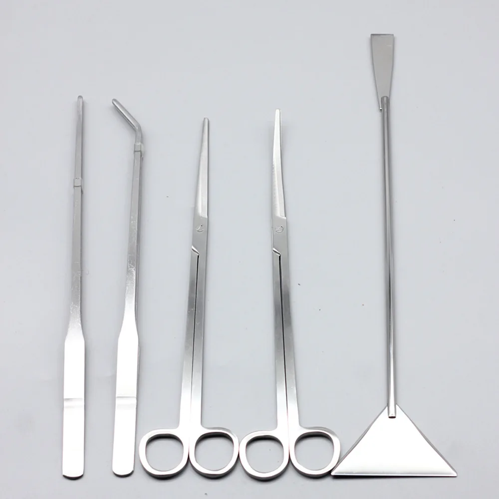 Aquarium Cleaning Tools Set Plants Tweezer Scissor Shover Cleaner Stainless Steel Grass Fish Tank Accessories | Дом и сад