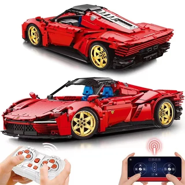 

Supercar MOC феррарид Daytona модель SP3 42143 высокотехнологичная 1:10 Гоночная машина с дистанционным управлением 11025 строительные блоки игрушки детски...