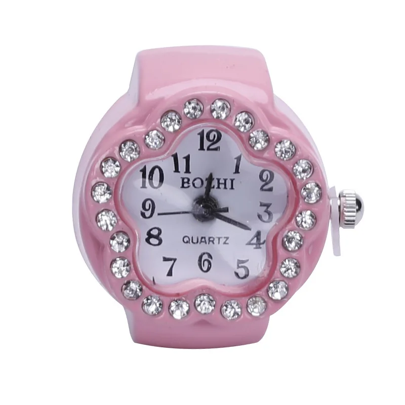 Часы женские кварцевые с циферблатом креативные электронные перстни цветочным