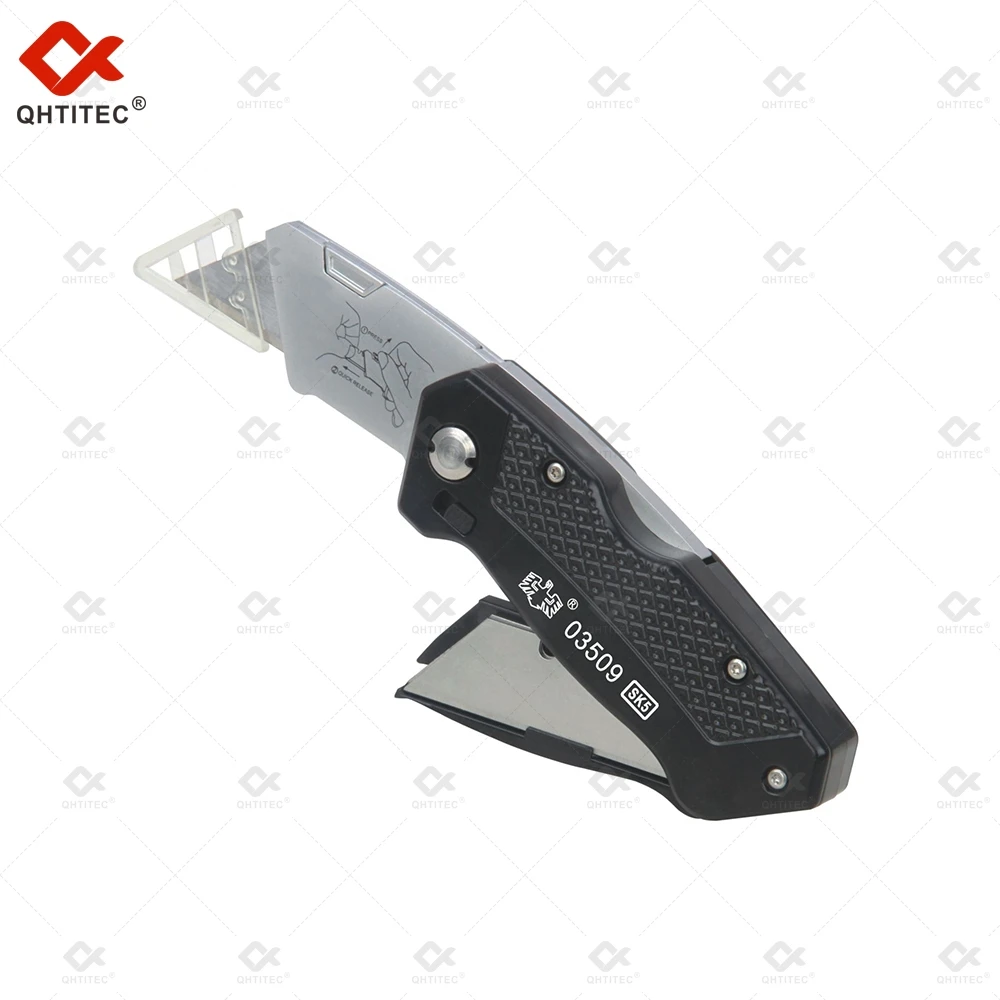 

QHTITEC Aluminum Folding Utility Knife Multi-function Paper Cutter Durable And Sharp With Trapezoidal Utility Blade Tultitool