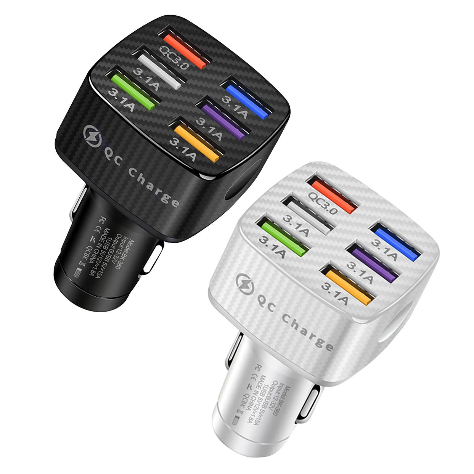 

QC3.0 Fast Car Charger QC3.0 6-in-1 Car Charger QC3.0 6USB Car Charger Compatible With Cars Trucks Off-road Vehicles Mobile