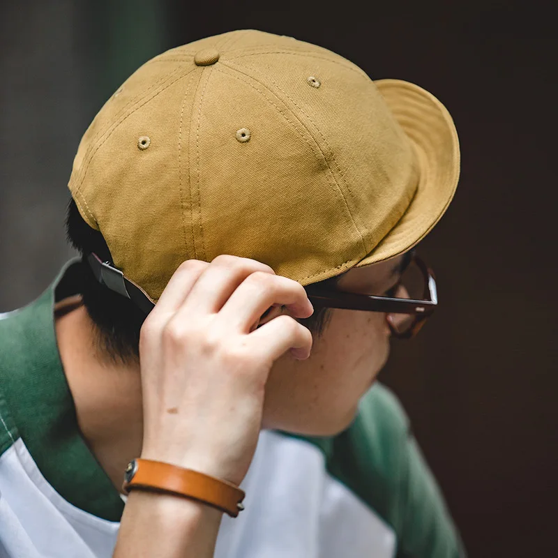 Maden Retro Peaked Cap for Men Designer Beret Streeetwear Short Brim Flip Hat Casual Newsboy Hats Jeans Blue Khaki Amekaji Wear