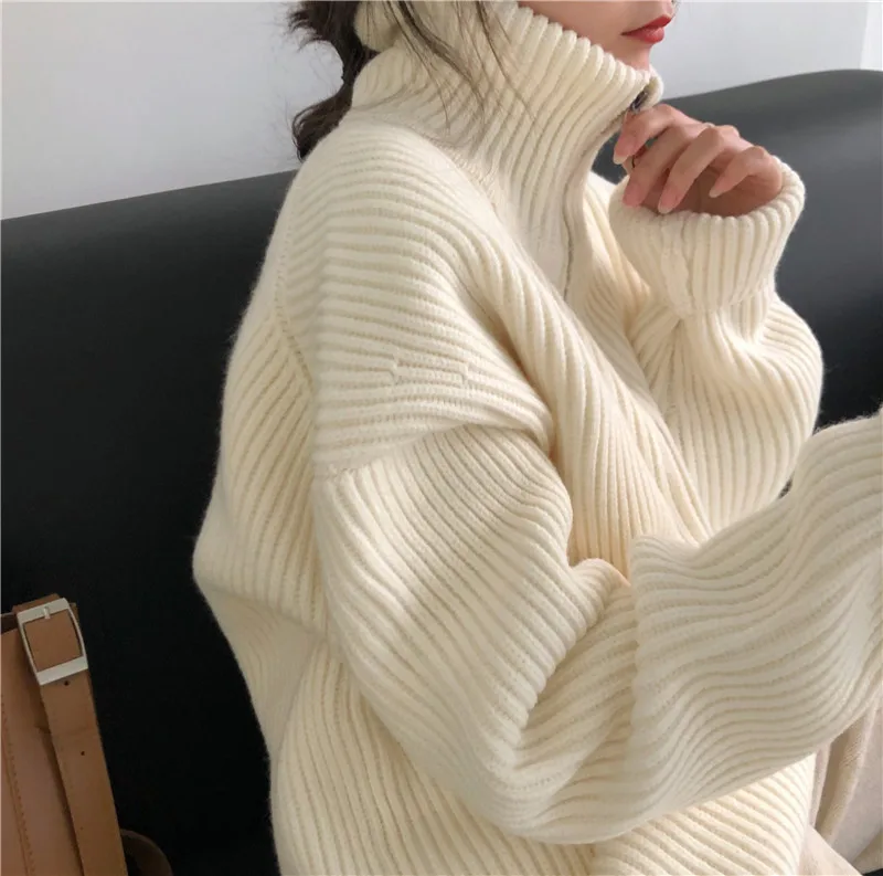 

Autumn/winter turtleneck sweater woman casual loose outerwear knitwear top
