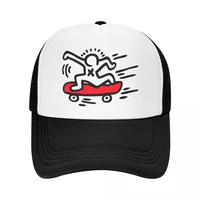 fashion abstract geometric haring art baseball cap adjustable unisex keith graffiti trucker hat hip hop snapback caps sun hats