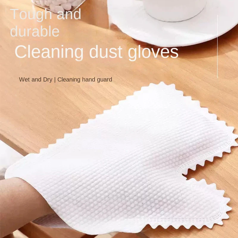 

10Pcs Disposable Non-woven Lazy Cleaning Rags Gloves Household Dust Removal Scouring Tools Wet and Dry Dual-use Cloth Cleaner