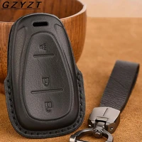 natural leather car key case cover for chevrolet chevy camaro cruze malibu sonic volt tracker 2017 2018 2019 keyfob accessories
