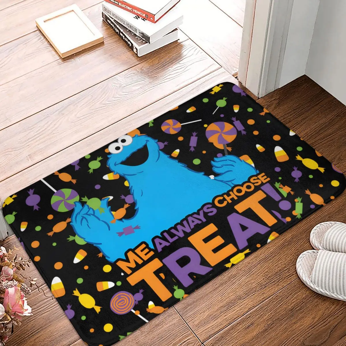 

Sesame Street 80s TV Series Bath Mat Candy Doormat Kitchen Carpet Outdoor Rug Home Decoration