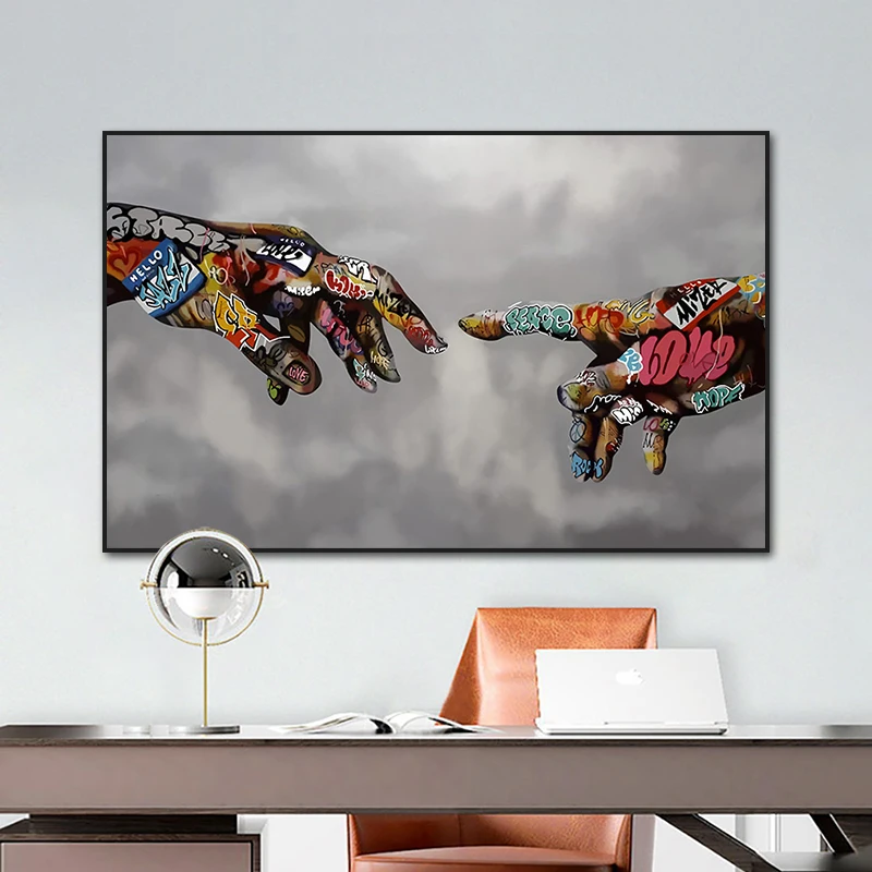 

Hands Graffiti Wall Posters Pictures Prints Modern Abstract Artwork Living Room Hanging Personalized Canvas Paintings Home Decor