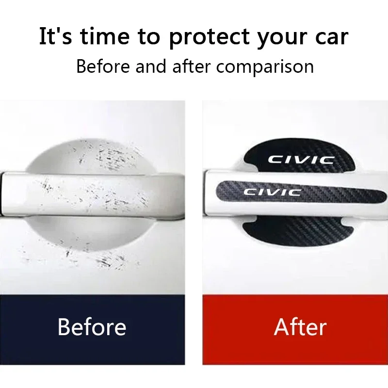 Автомобильная дверная чаша наклейка против царапин для Honda CIVIC защитные наклейки
