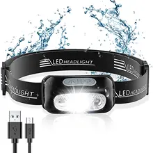 Mini Rechargeable LED Headlamp Body Motion Sensor Headlight Camping Flashlight Head Light Torch Lamp With USB