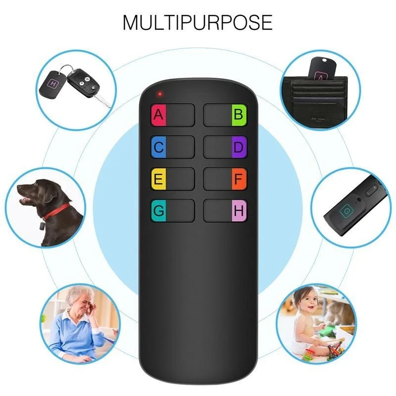 

Anti-lost Wireless Key Finder Locator Remote Control Tracker Alarm Keychain Locator Wallet Tracker Transmitter 8 Receivers