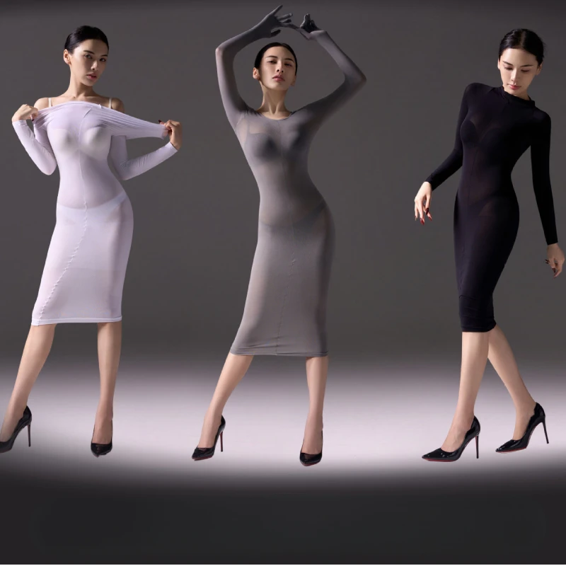 Женские сексуальные чулки бархатная ночная рубашка облегающее платье больших