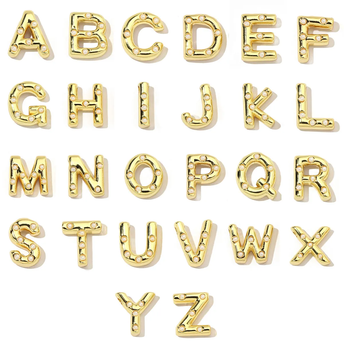 Vnistar модные никогда не выцветают 18-каратное золото цвет медь жемчуг имя A-Z большие