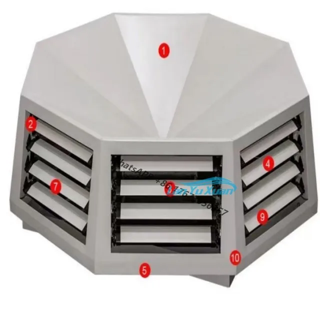 

Octagonal Air Outlet Distribute Air Inside Fixed on The Ceiling Evaporative Air Cooler Parts