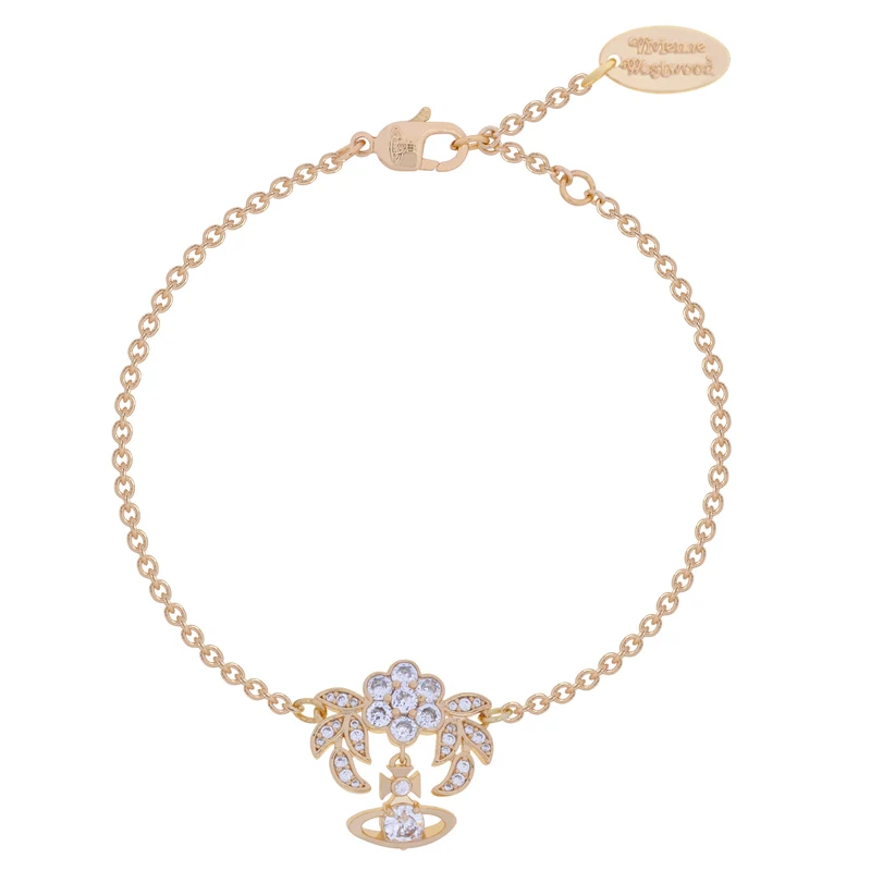 

Модные женские ювелирные изделия для viприн, Уэста, королевы, пшеница, кокос, циркон, Сатурн, браслет в стиле панк, популярный в Ins, подарок для ...