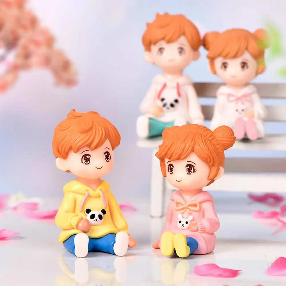 Легкие 2 шт. современные милые настольные украшения миниатюры для пары