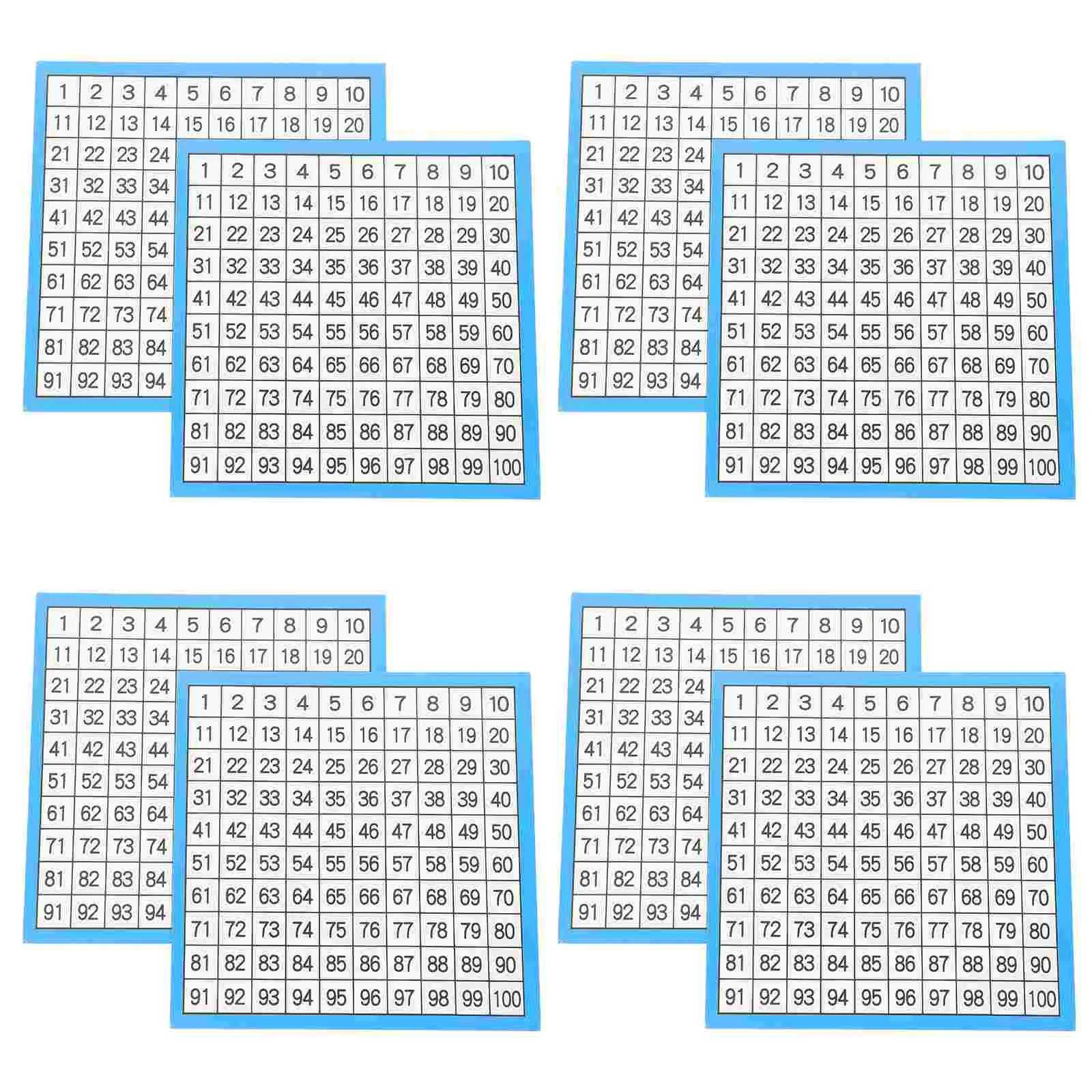 

10 Sheets Number Charts Hundreds Chart Math Charts Math Tables Math Accessory