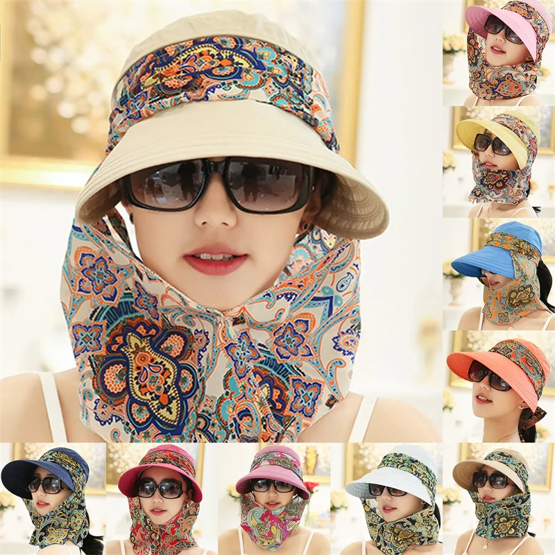 

Шляпа Женская Солнцезащитная Складная с защитой от УФ-лучей и цветочным принтом