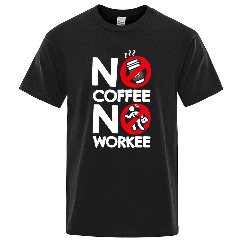 

Футболка мужская с надписью No Coffee, забавная тенниска без кофейных надписей, повседневная майка с коротким рукавом, топ, уличная одежда, лето