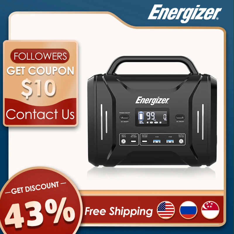 

Energizer Portable Power Station PPS320 300W/320Wh Solar Generator PD100W Fast Charging LiFePO4 Battery Travel Hunting Emergency