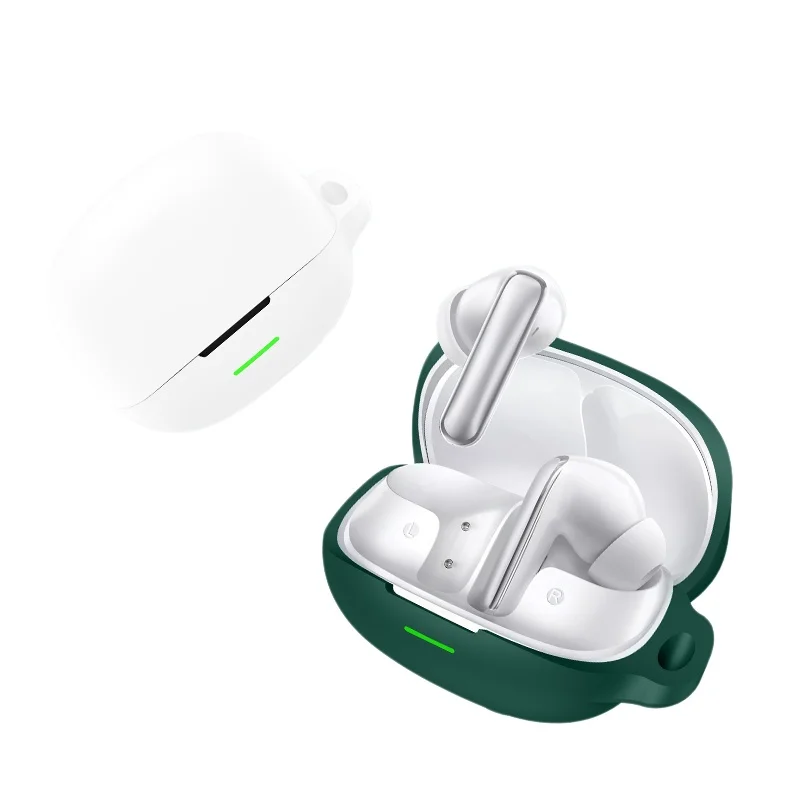 Фото Защитный чехол для наушников QCY MeloBuds N65, силиконовый, амортизирующий, устойчивый к царапинам, с крючком. №2