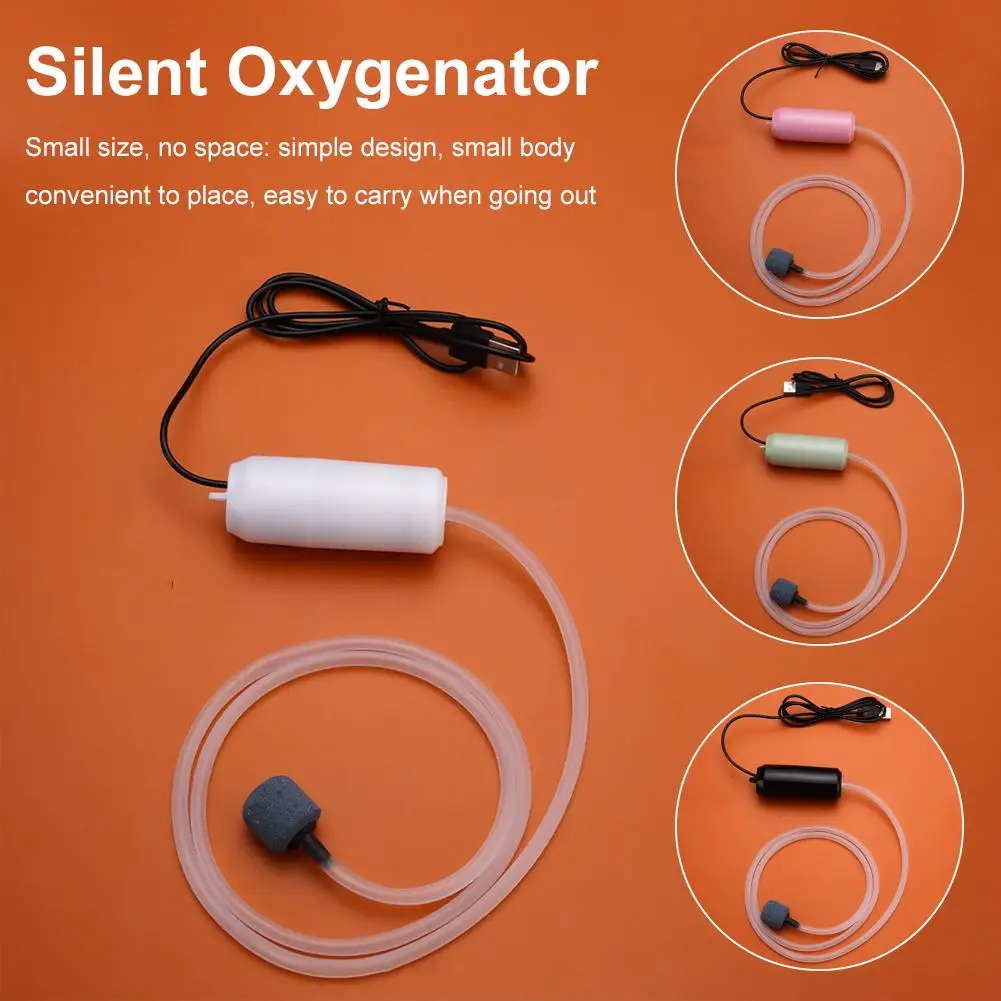 Бесшумный аэратор маленький кислородный насос для аквариума портативный