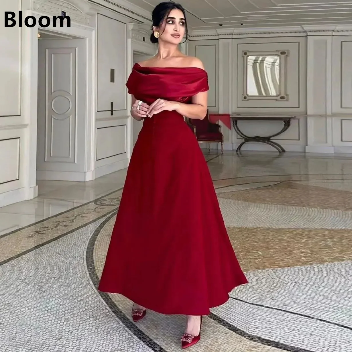 Очаровательное женское вечернее платье Bloom на заказ атласное трапециевидной