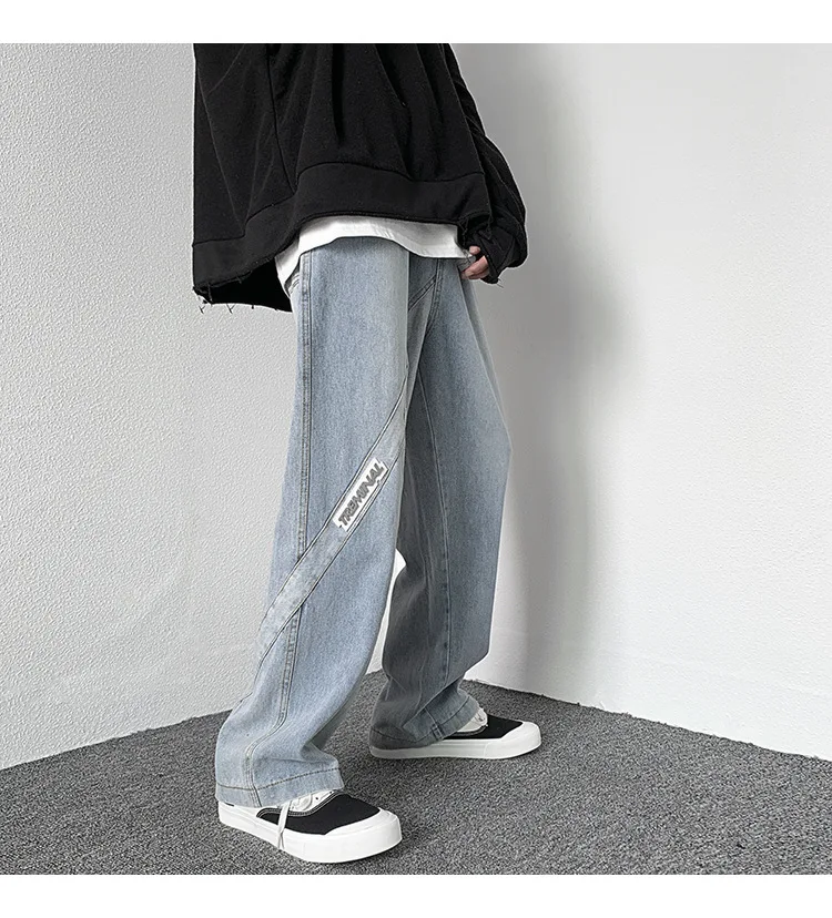2022 Spring New Fashion Jeans Men Korean Version Comfortable Straight Trousers Men Elastic Casual Pants Boutique Clothing