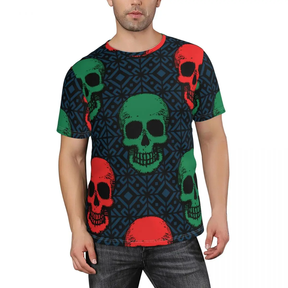 

Футболка мужская с коротким рукавом и круглым вырезом