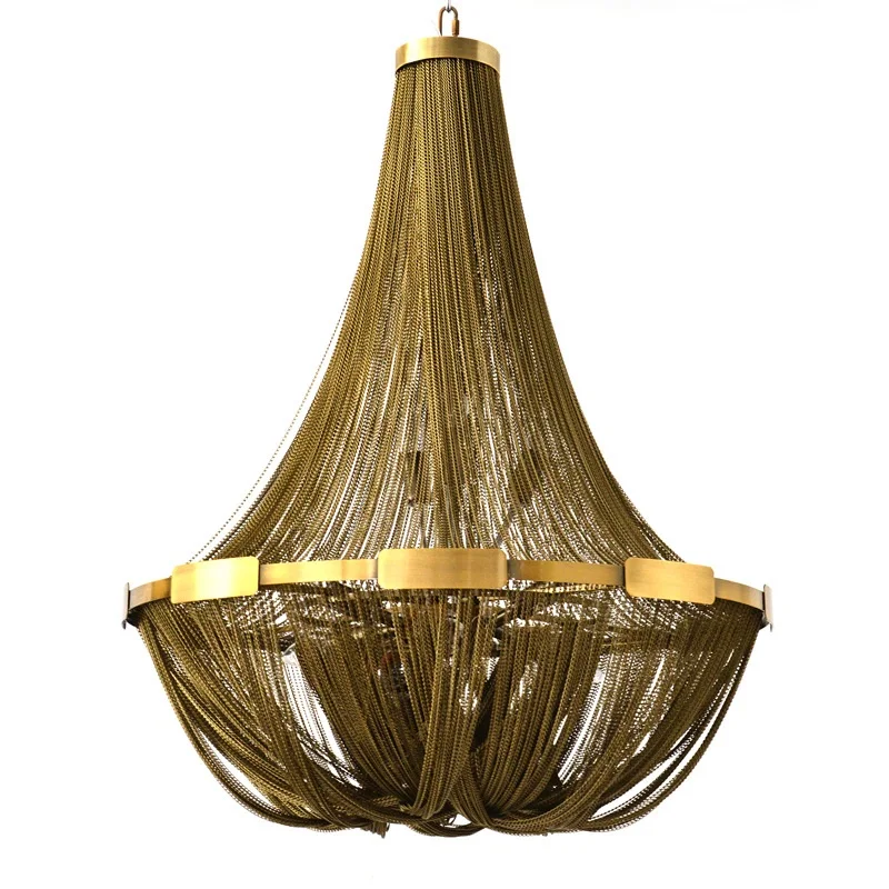 

Wongshi Modern Aluminum Chain Pendant Lights Tassel Chain Hanging Lamp E14 LED Lustres for Living Dining Room Indoor Lighting