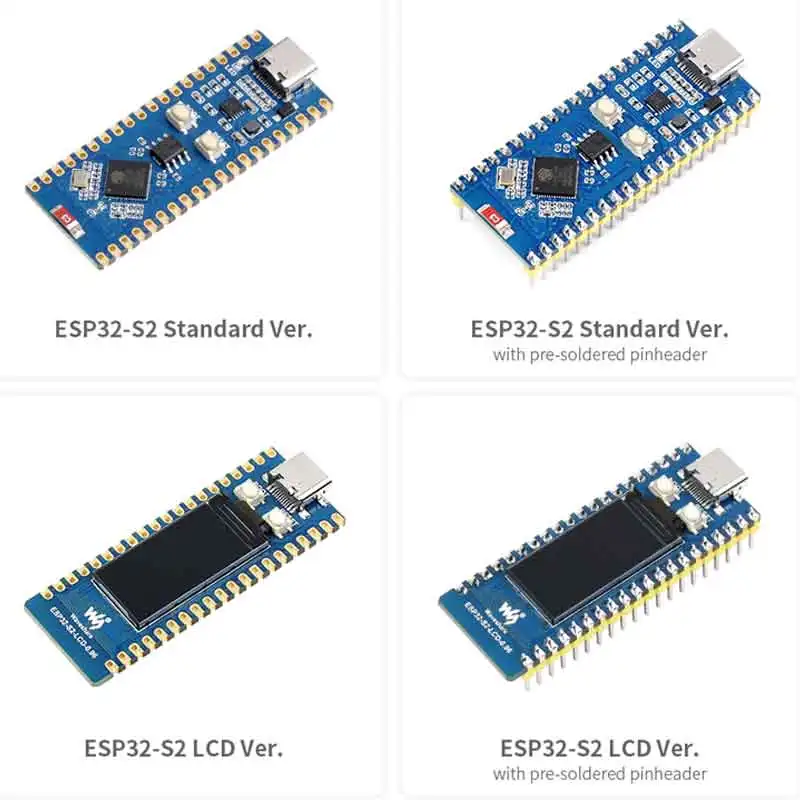 

ESP32-S2 2.4 GHz WiFi Development Board, 240MHz Optional LCD / Pinheader