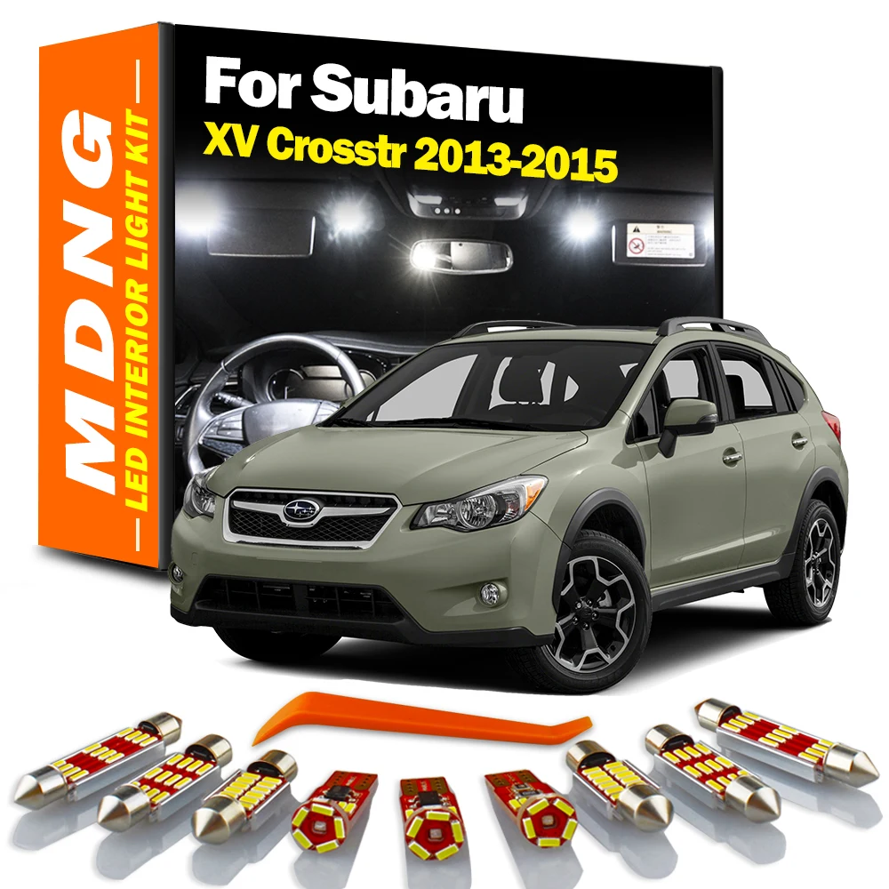 

MDNG 8Pcs LED Interior Light Kit For Subaru XV Crosstr 2013 2014 2015 Canbus Vehicle Dome Map Reading Trunk License Plate Lamp