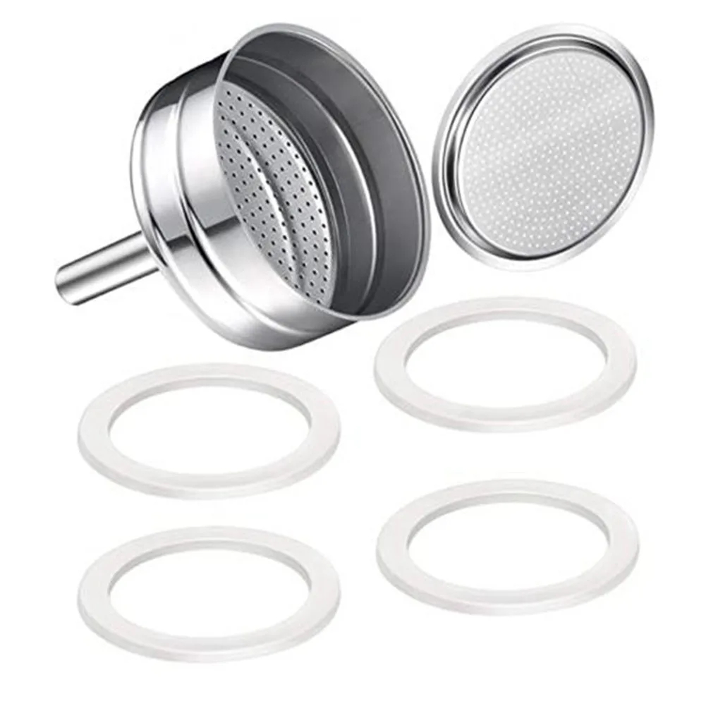 

for Moka Coffee Machine Replacement Funnel Kits Compatible with Moka Express,1 Stainless Steel Replacement Funnel(9-Cup)