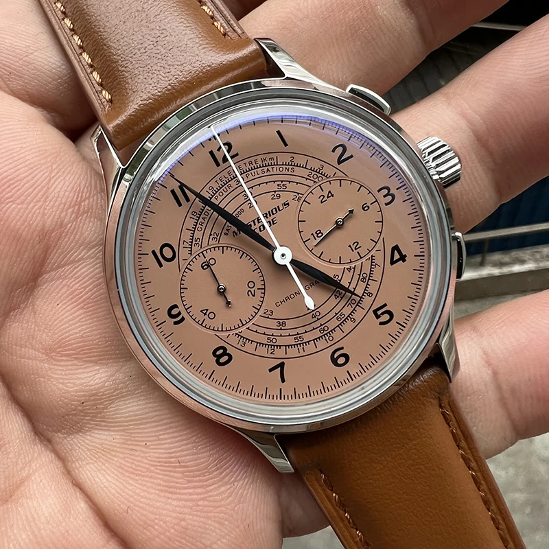 

Men Women Sapphire Crystal Pilot Watch Panda Classic Retro Sport Wristwatch Chronograph Japan Quartz Movement 50M Waterproof